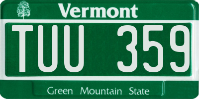 VT license plate TUU359