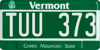 VT license plate TUU373