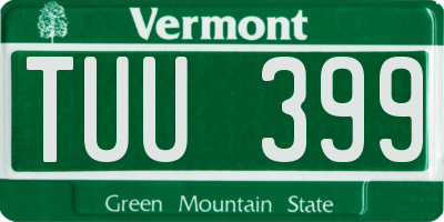 VT license plate TUU399