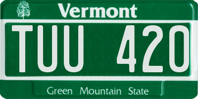 VT license plate TUU420