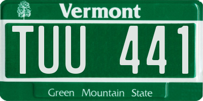 VT license plate TUU441