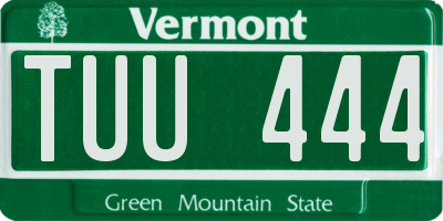 VT license plate TUU444