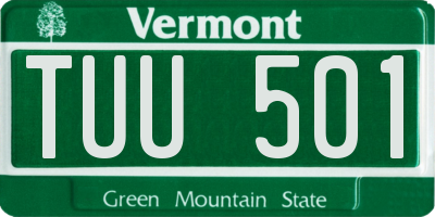 VT license plate TUU501