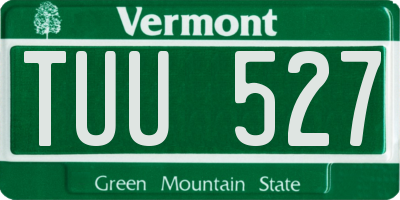 VT license plate TUU527