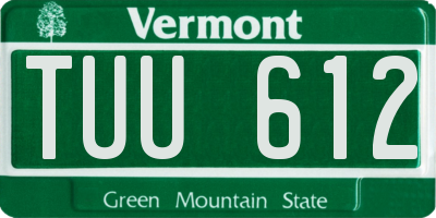 VT license plate TUU612