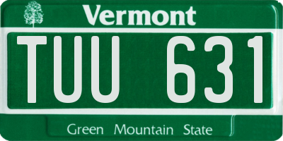VT license plate TUU631
