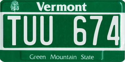 VT license plate TUU674