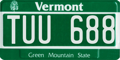 VT license plate TUU688