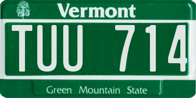 VT license plate TUU714
