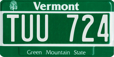 VT license plate TUU724