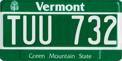 VT license plate TUU732