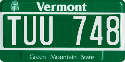 VT license plate TUU748