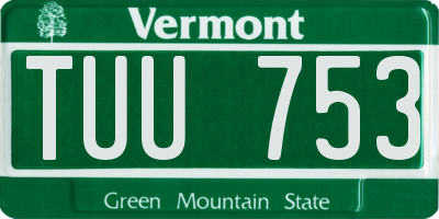 VT license plate TUU753