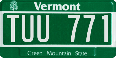 VT license plate TUU771