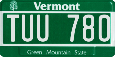 VT license plate TUU780