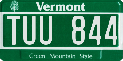 VT license plate TUU844