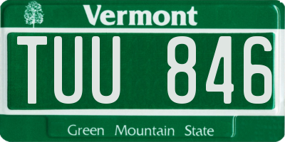 VT license plate TUU846