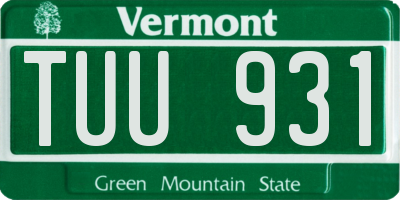 VT license plate TUU931