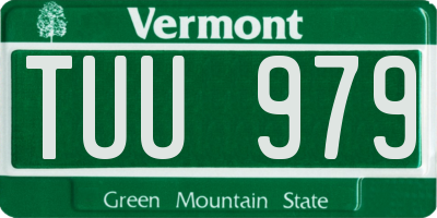 VT license plate TUU979