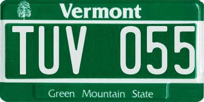 VT license plate TUV055