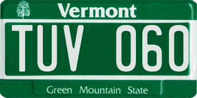 VT license plate TUV060