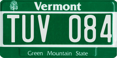 VT license plate TUV084