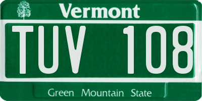 VT license plate TUV108