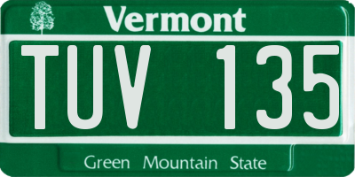 VT license plate TUV135