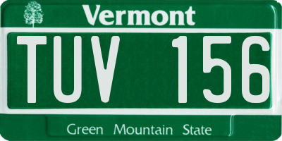 VT license plate TUV156