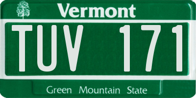 VT license plate TUV171
