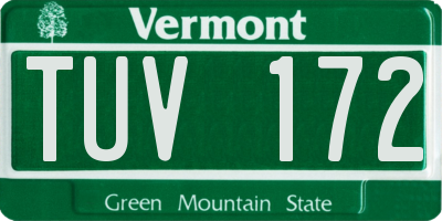 VT license plate TUV172