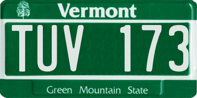 VT license plate TUV173