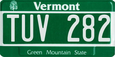 VT license plate TUV282