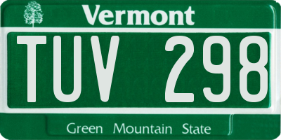 VT license plate TUV298