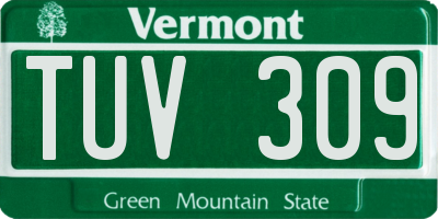 VT license plate TUV309