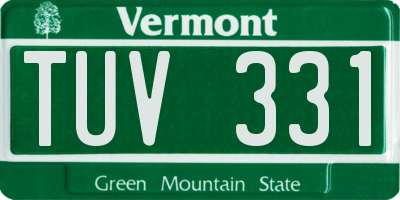 VT license plate TUV331