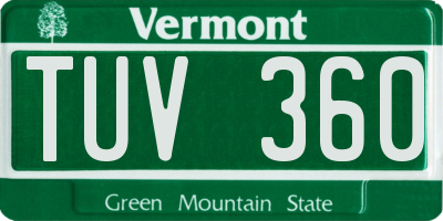 VT license plate TUV360