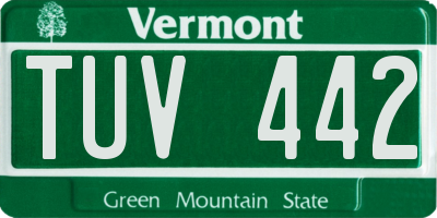 VT license plate TUV442