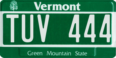 VT license plate TUV444