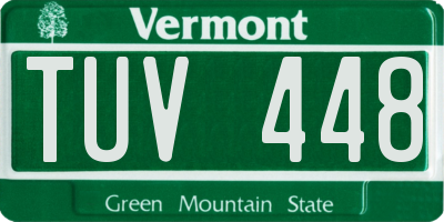 VT license plate TUV448