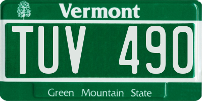 VT license plate TUV490