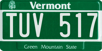 VT license plate TUV517