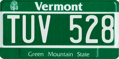 VT license plate TUV528