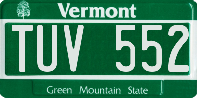 VT license plate TUV552