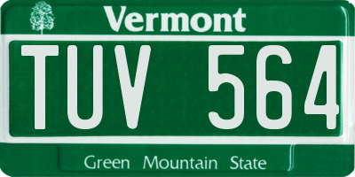 VT license plate TUV564