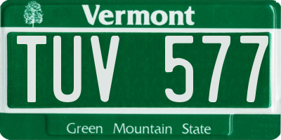 VT license plate TUV577