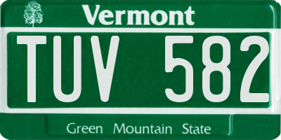 VT license plate TUV582