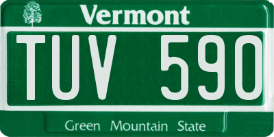 VT license plate TUV590