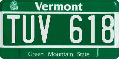 VT license plate TUV618