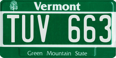 VT license plate TUV663